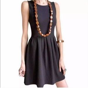 Ganni Noon and Night Textured Fit and Flare Dress Black Size XS